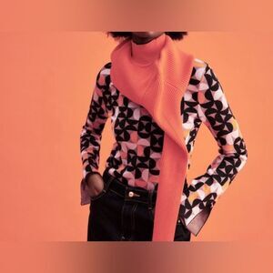 Zara Geometric Jacquard Patterned Knit Women's Sweater Top size M